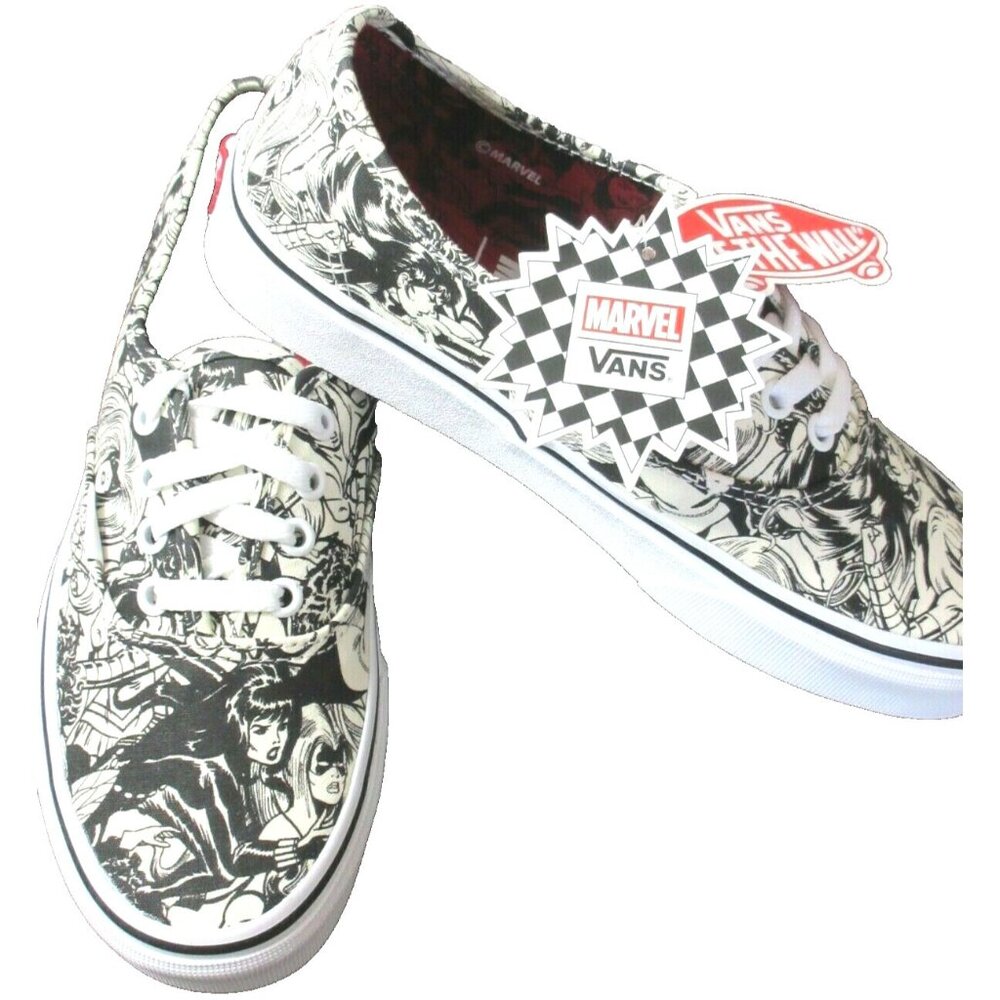 Vans x Marvel Authentic Women's canvas shoes Black White Multi Size 5.5 NIB - Picture 5 of 6
